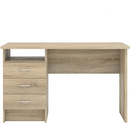 Cavaco Single Pedestal Desk 3 Drawer Oak Front View