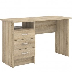 Cavaco Single Pedestal Desk 3 Drawer Oak Angled View
