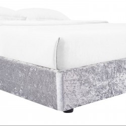 Cecina Storage Crushed Velvet Double Bed - Grey