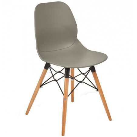 Sligo chair with a grey seat and beech legs