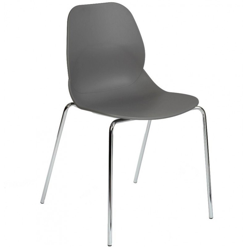 Sligo dining chair with a grey seat and Chrome legs