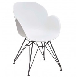 Sligo Dining Armchair Chair - Black Eiffel Legs - white