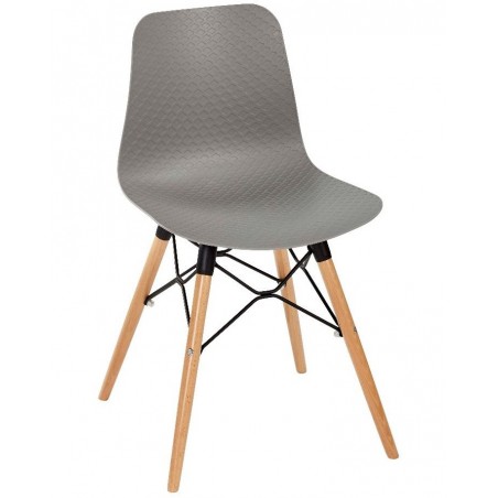 Galway chair with a grey seat and beech legs