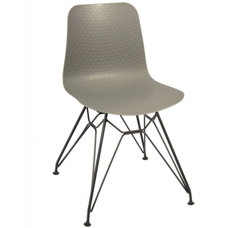 Galway designer chair with a Grey shell and Black eiffel legs