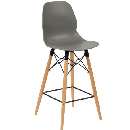 sligo high bar stool grey with beech frame
