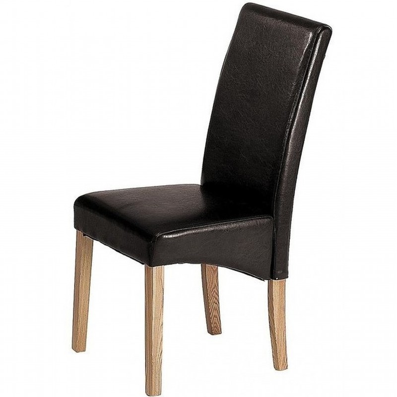 Athens faux leather dining chair in Brown