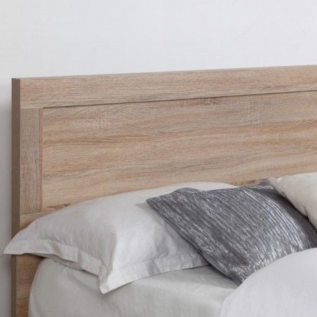 Overton Storage Bed- Oak Finish Headboard Detail