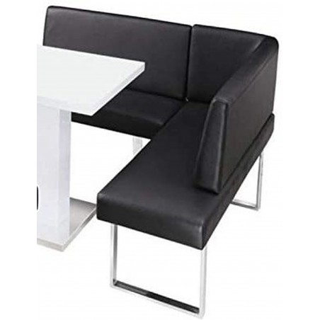 Libbie Faux Leather and Chrome Corner Bench
