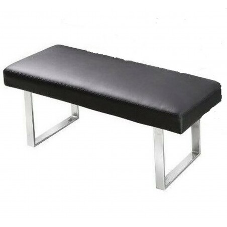 Libbie Faux Leather and Chrome  Bench