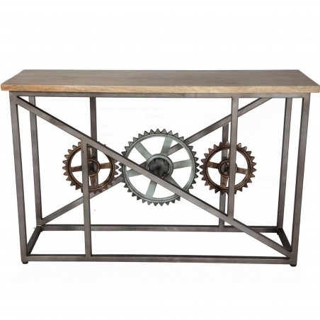 Panna Console Table With Wheels Front View