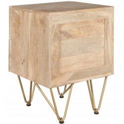 Tanda Light Gold 2 Drawer Side Table Rear View