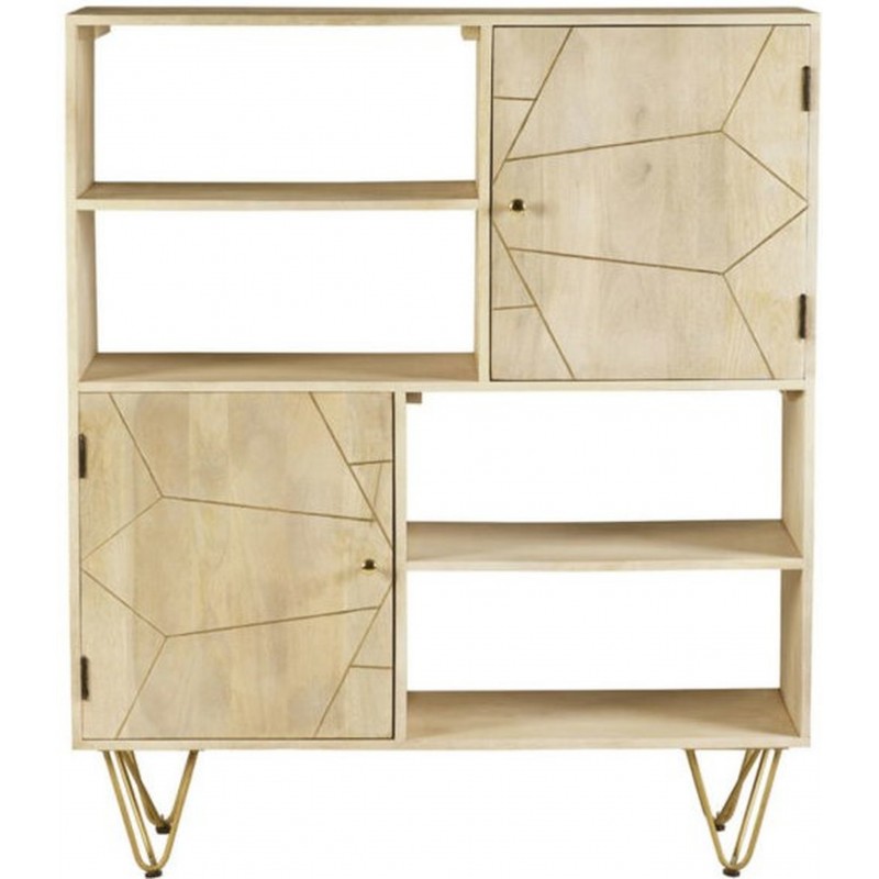 Tanda Light Gold Display Cabinet, front view
