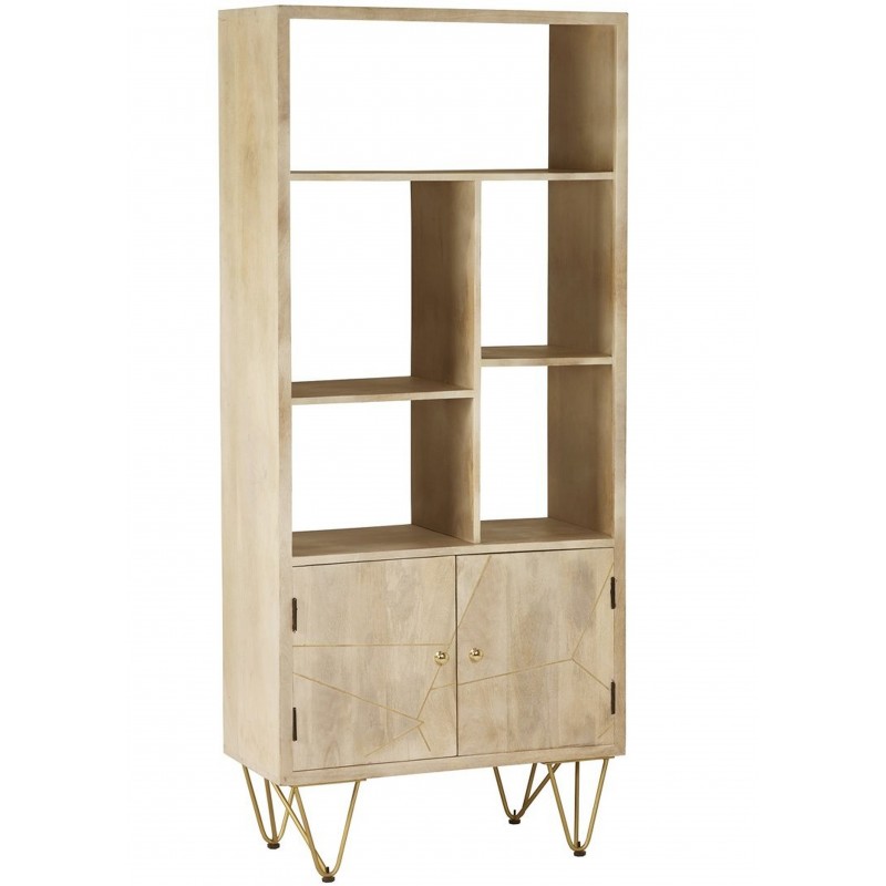An image of Tanda Light Gold Large Bookcase