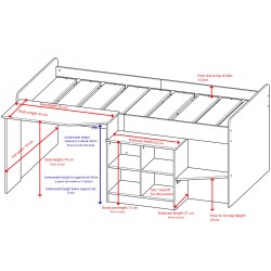 Kidsaw Pilot Cabin Bed - Dimensions