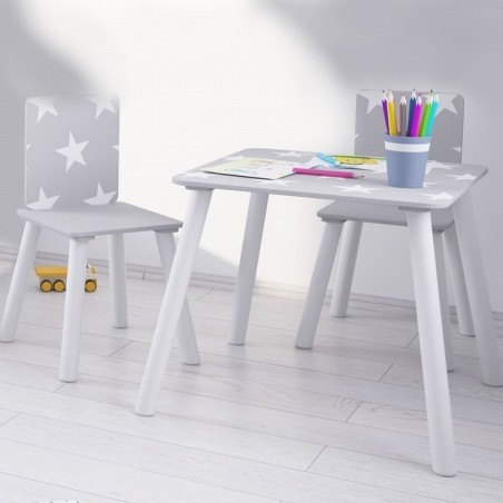 Kidsaw Star Table & Chairs - Grey Mood Shot