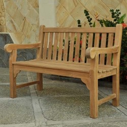 Berkeley Teak Garden Bench - Two Seater Mood shot