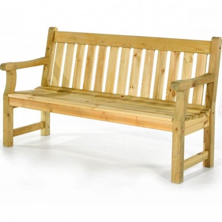 Radley Pine Garden Bench - Natural Three Seater angled Shot