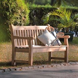 Radley Pine Garden Bench - Natural Three Seater Mood Shot