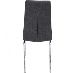 Jatal Charcoal Fabric Dining Chair - Rear View