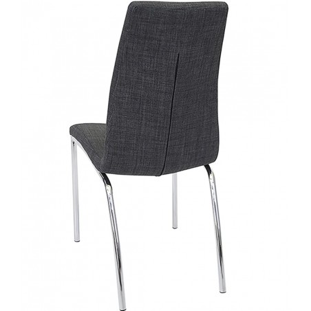 Jatal Charcoal Fabric Dining Chair Angled View